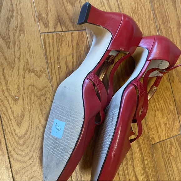 Vintage Ros Hommerson Red Leather Heels Size 9 - Picture 9 of 11